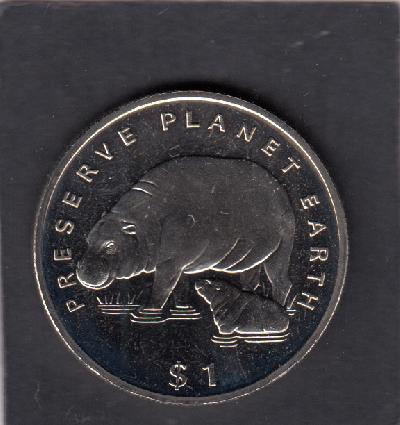Beschrijving: 1 Dollar  HIPPOPOTAMUS  